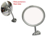 SPECCHIO RETROVISORE ROTONDO CROMATO CON FISSAGGIO A VITE FIAT 500 GIARDINIERA