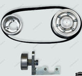 KIT PULEGGE IN ALLUMINIO CON CINGHIA POLY-V E TENDICINGHIA PER COMANDO DINAMO FIAT 500/126