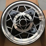 KIT 4 CERCHI SPORTIVI TIPO MILLEMIGLIA FIAT 500 4.5X12-FINITURA NERA VITI DI FISSAGGIO INCLUSE