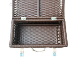 VALIGIA VINTAGE MARRONE CON CINGHIE IN PELLE PER PORTAPACCHI POSTERIORE FIAT 500