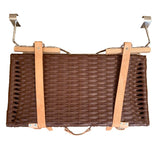 KIT PORTAPACCHI POSTERIORE CON BACCHETTE IN LEGNO E VALIGIA VINTAGE CON CINGHIE IN PELLE FIAT 500