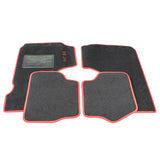 SERIE SOVRA TAPPETI NERI IN MOQUETTE CON BORDO ROSSO FIAT 500 D F L R