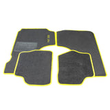 SERIE SOVRA TAPPETI NERI IN MOQUETTE CON BORDO GIALLO FIAT 500 D F L R